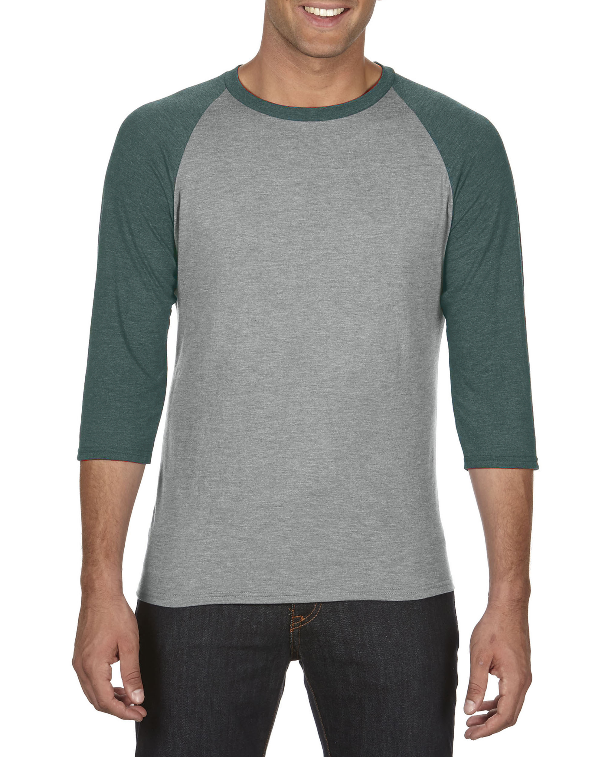 T-shirt Tri-Blend 3/4 Sleeve Raglan Tee ANVIL