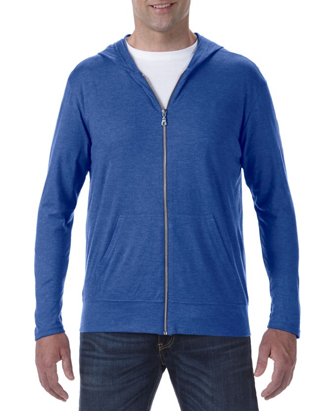 Bluza Adult Tri-Blend Full-Zip Hooded ANVIL