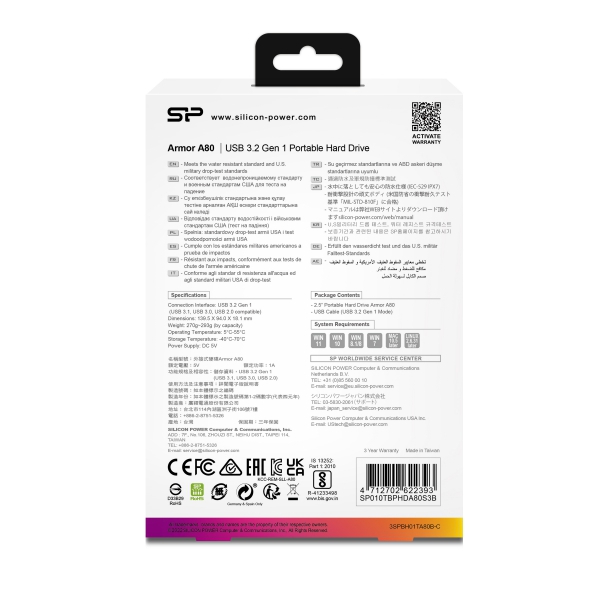 Przenośny dysk USB 3.0 Armor A80, 1TB Silicon Power