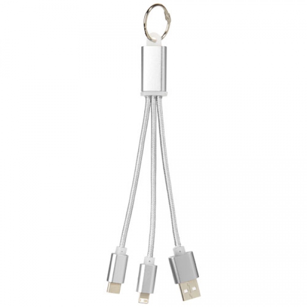 Kabel do ładowania 3w1 Metal z kółkiem na klucze
