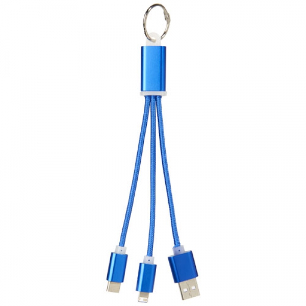 Kabel do ładowania 3w1 Metal z kółkiem na klucze