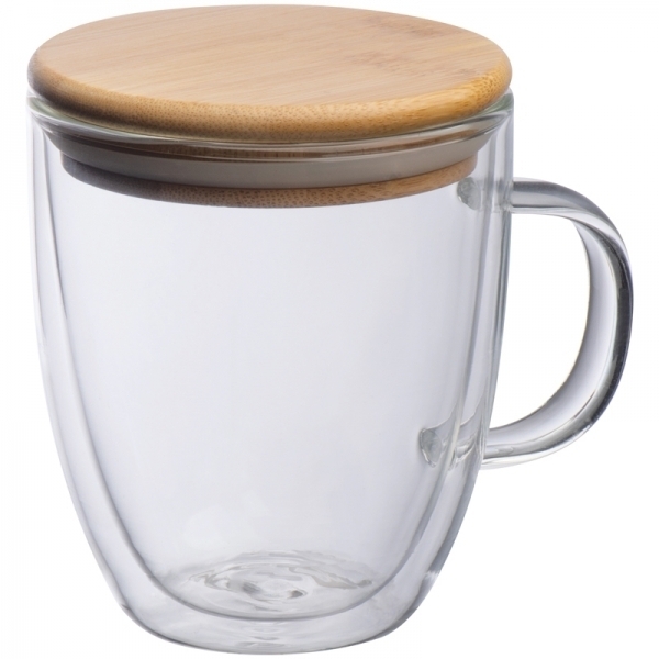 Kubek szklany z pokrywką GERTHE 350 ml