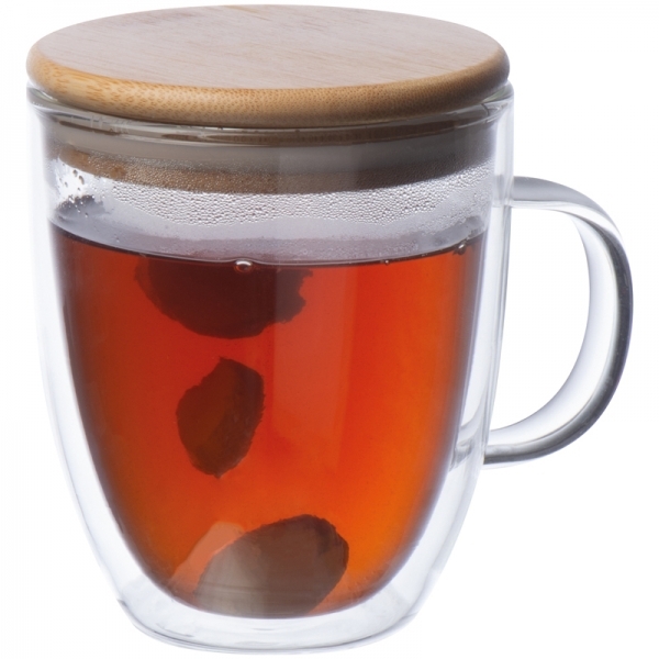 Kubek szklany z pokrywką GERTHE 350 ml