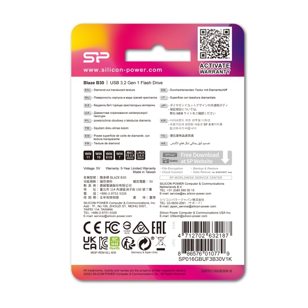 Pendrive Blaze B30, 64GB 3.1 Silicon Power