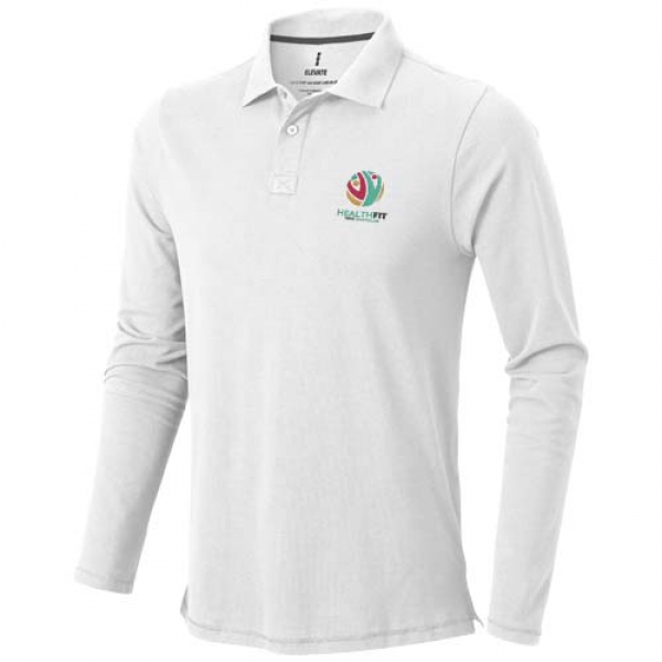 Męskie polo Calgary z długim rękawem 180 g/m²