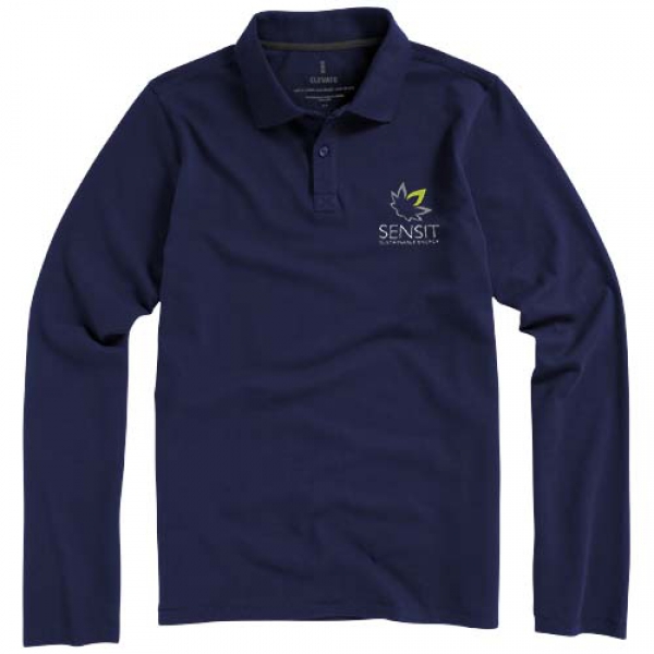 Męskie polo Calgary z długim rękawem 180 g/m²