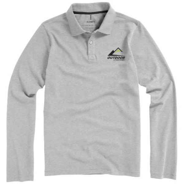 Męskie polo Calgary z długim rękawem 180 g/m²