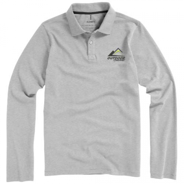 Męskie polo Calgary z długim rękawem 180 g/m²