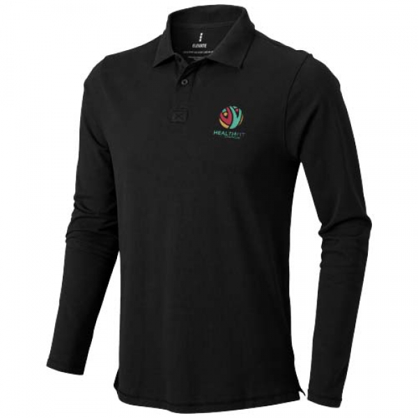 Męskie polo Calgary z długim rękawem 180 g/m²