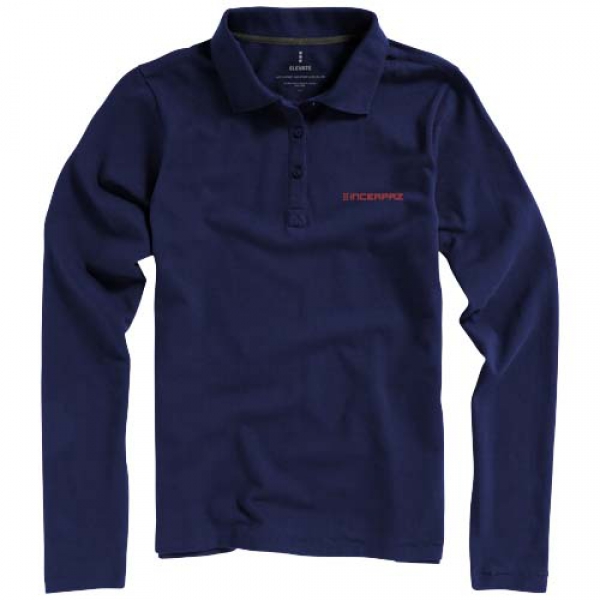Damskie polo Calgary z długim rękawem 180 g/m²