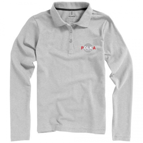 Damskie polo Calgary z długim rękawem 180 g/m²