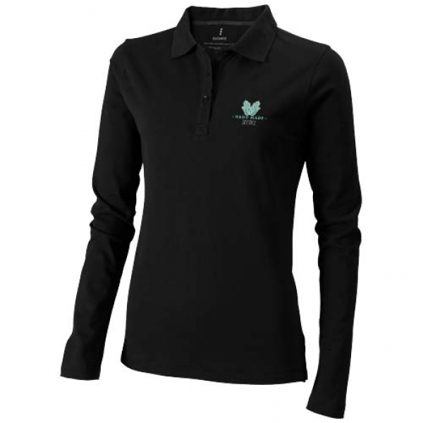 Damskie polo Calgary z długim rękawem 180 g/m²