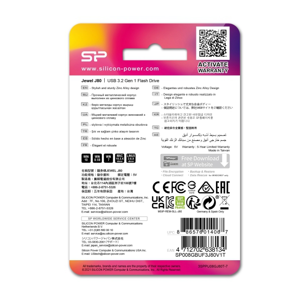 Pendrive Jewel J80, 64GB 3.0 Silicon Power