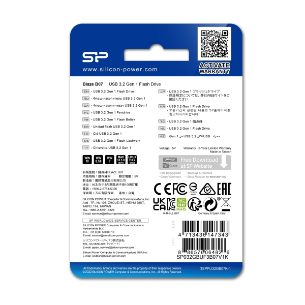 PENDRIVE BLAZE B07, 128GB 3.2 SILICON POWER