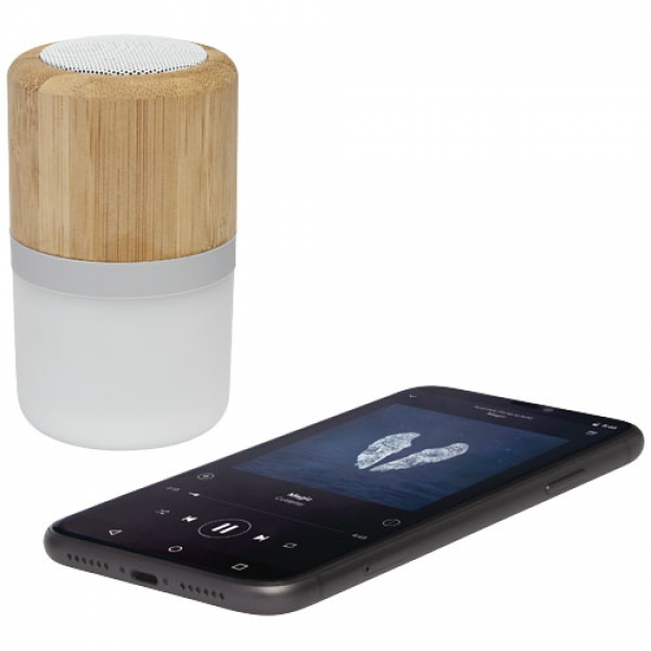 Bambusowy głośnik Bluetooth® Aurea z podświetleniem 