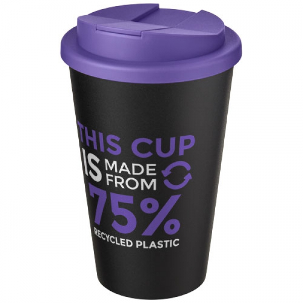 Kubek Americano® Eco z recyklingu o pojemności 350 ml z pokrywą odporną na zalanie