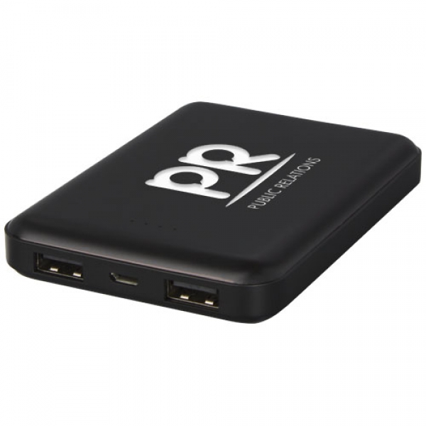Gleam ultra cienki, podświetlany powerbank o pojemności 5000 mAh 