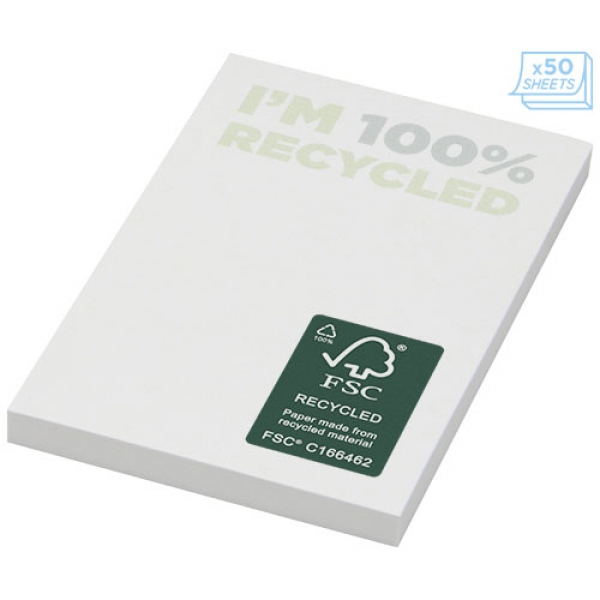 Karteczki samoprzylepne z recyklingu o wymiarach 50 x 75 mm Sticky-Mate® 