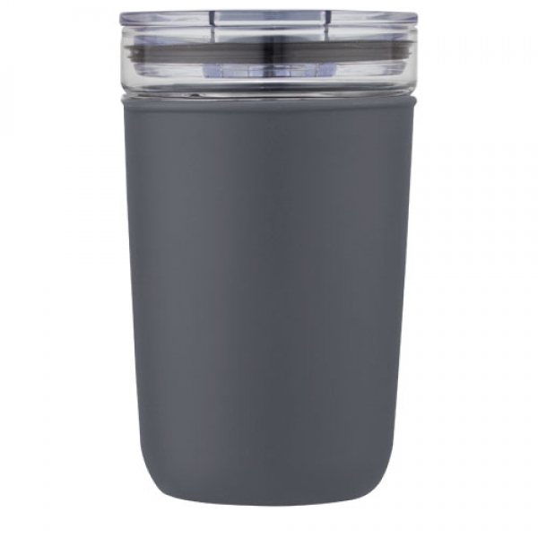 Szklany kubek Bello o pojemności 420 ml z zewnętrzną ścianką z plastiku z recyklingu