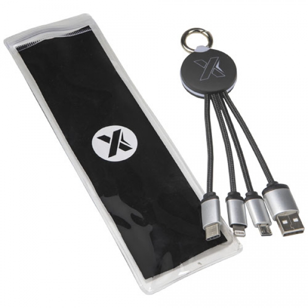 Kabel z podświetlonym logo 3w1 z brelokiem - SCX.design C16
