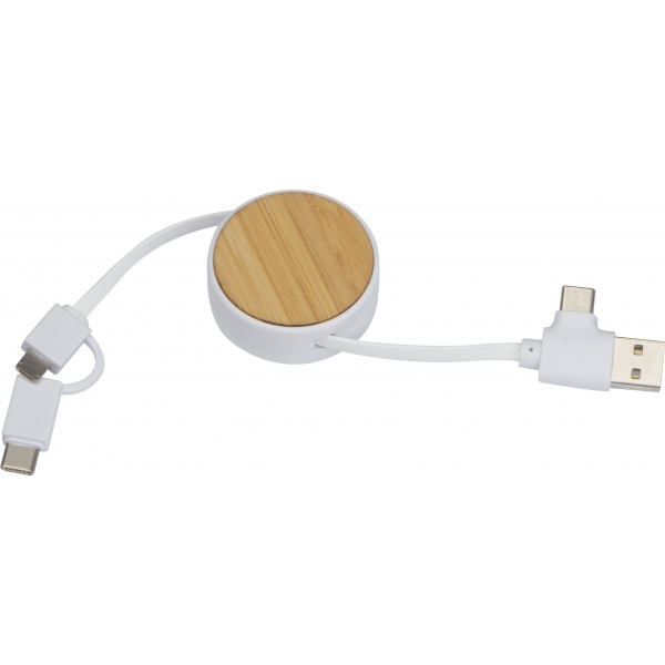 Kabel do ładowania bambusowy GRONINGEN