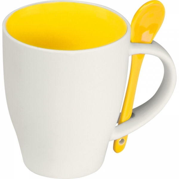 Kubek ceramiczny z łyżeczką 250 ml ARMANDO