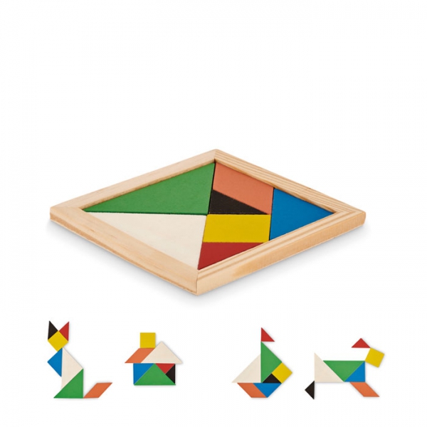 Drewniane puzzle tangram