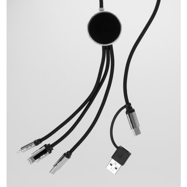 DŁUGI KABEL 5W1 Z PODŚWIETLANYM LOGO, W102TG