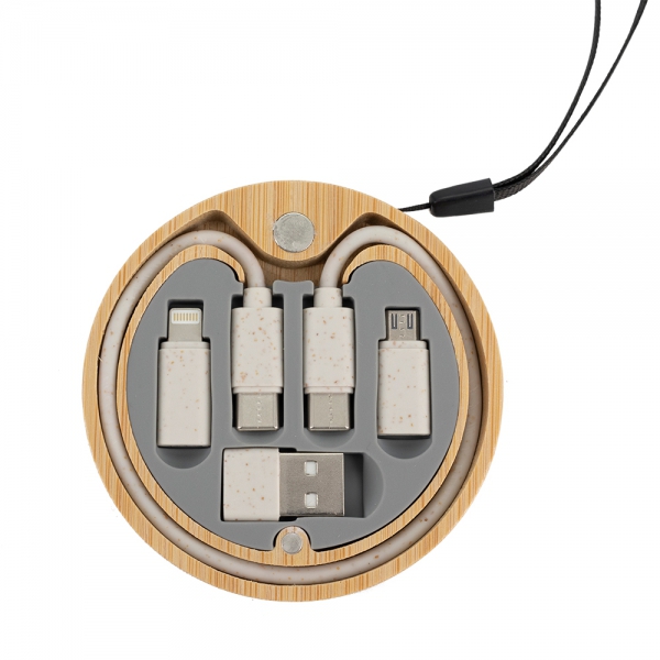 Kabel 4w1 w drewnianej obudowie, LH-ZM01