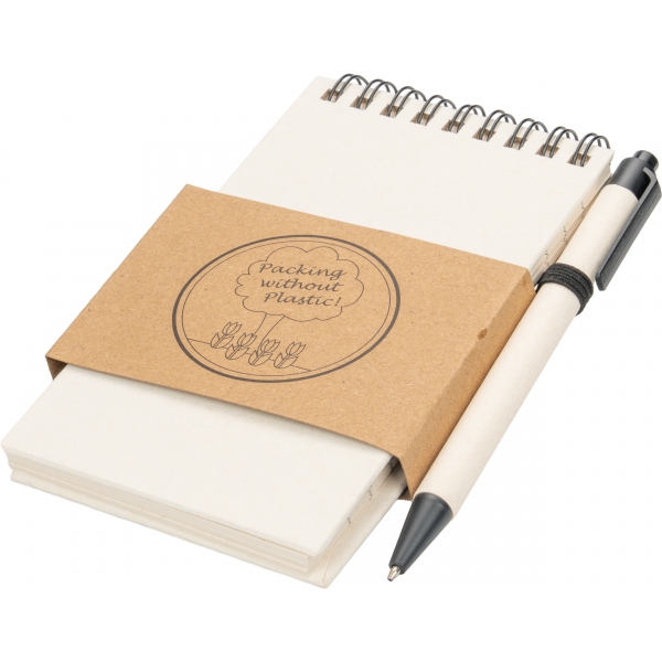Notes A6 w linie z kartonu po mleku z długopisem AUSTIN