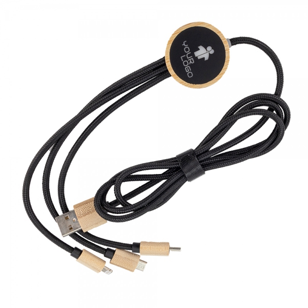 Długi kabel 3w1 z podświetlanym logo LH-ZMU06