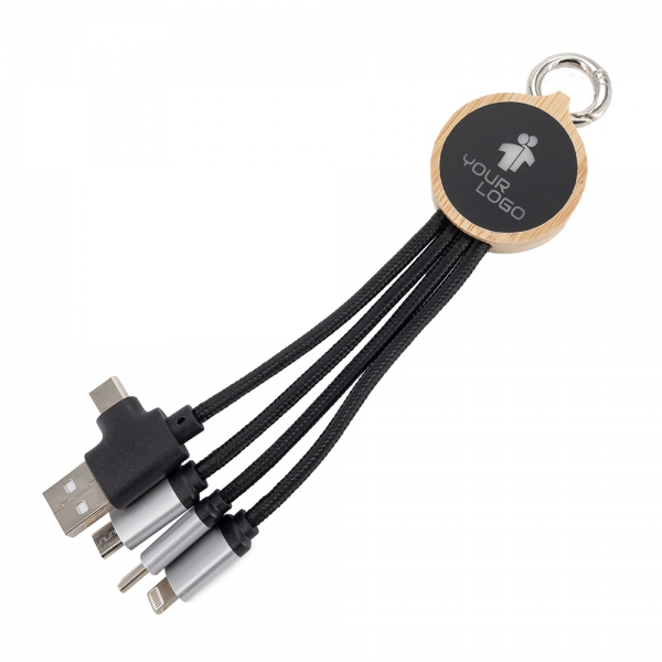 Kabel 4w1 z podświetlanym logo, LH-ZMU05