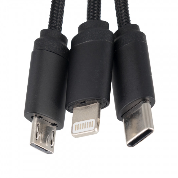 Kabel 3w1 z podświetlanym logo, LH-ZM04