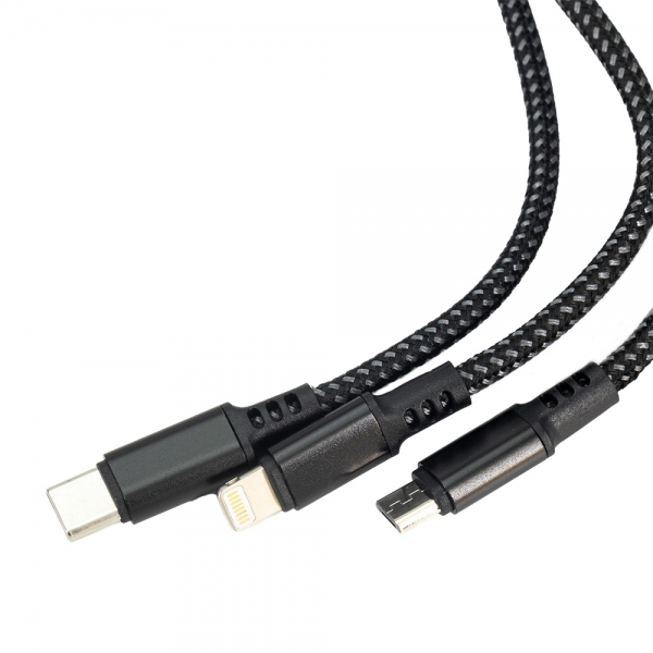 Kabel do ładowania 3w1 z podświetlanym logo Pierre Cardin