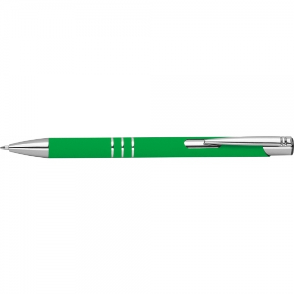 Długopis z aluminium z recyklingu półżelowy soft touch DUNMORE