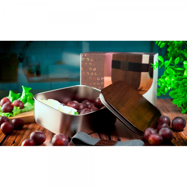 Lunch box ze stalowy z recyklingu PUERTO BANUS MoLu 1000 ml