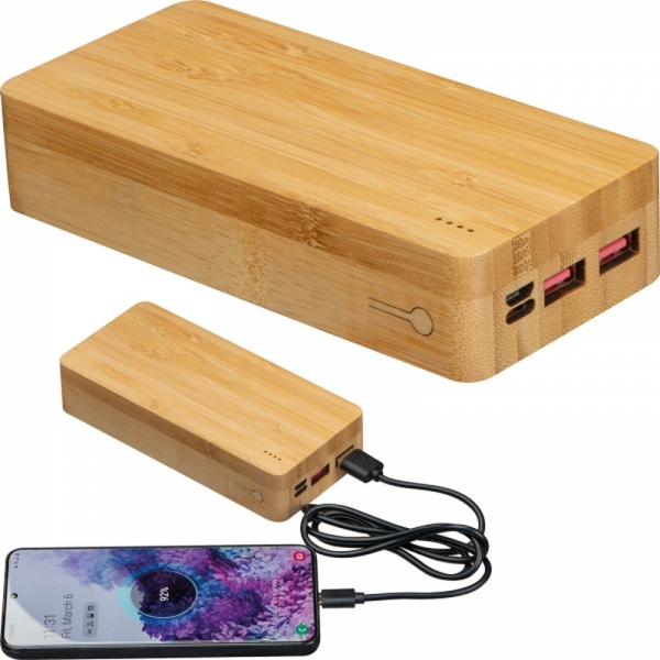 Power bank 20000 mAh bambusowy VALERIA