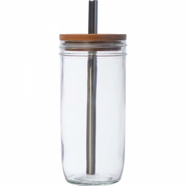 Szklanka z pokrywką i słomką 650 ml BENEDYKT