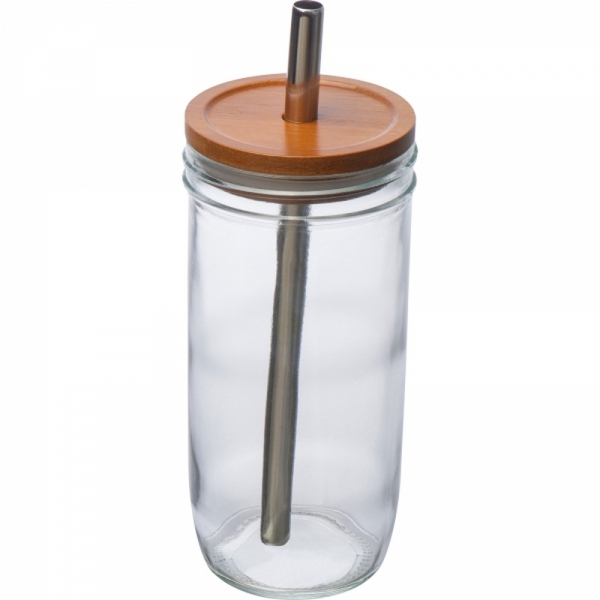 Szklanka z pokrywką i słomką 650 ml BENEDYKT