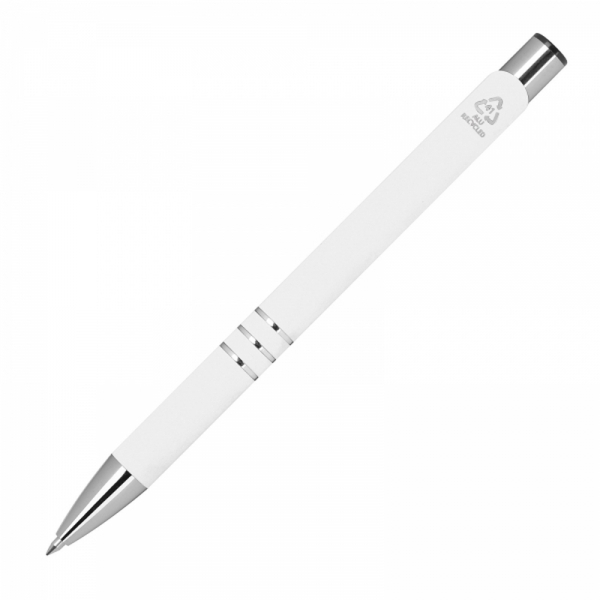 Długopis aluminiowy z recyklingu półżelowy soft touch CONSTANZE