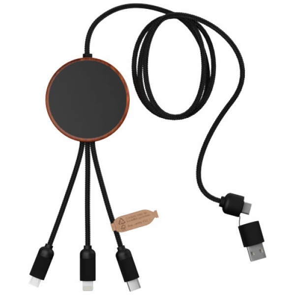 SCX.design C40 kabel ładujący z podświetlanym logo 5-w-1 rPET i z podkładką ładującą 10 W
