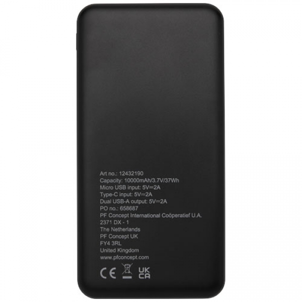 Loop powerbank o pojemności 10 000 mAh z tworzyw sztucznych pochodzących z recyklingu 