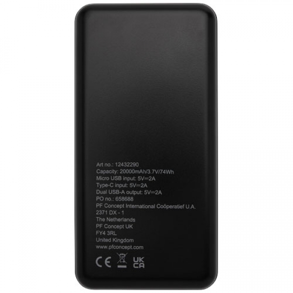 Loop powerbank o pojemności 20 000 mAh z tworzyw sztucznych pochodzących z recyklingu 