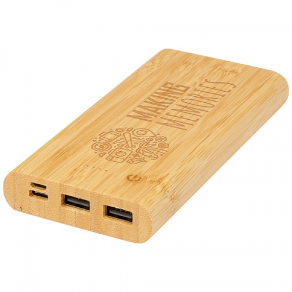 Powerbank Tulda o pojemności 10,000 mAh wykonany z bambusa