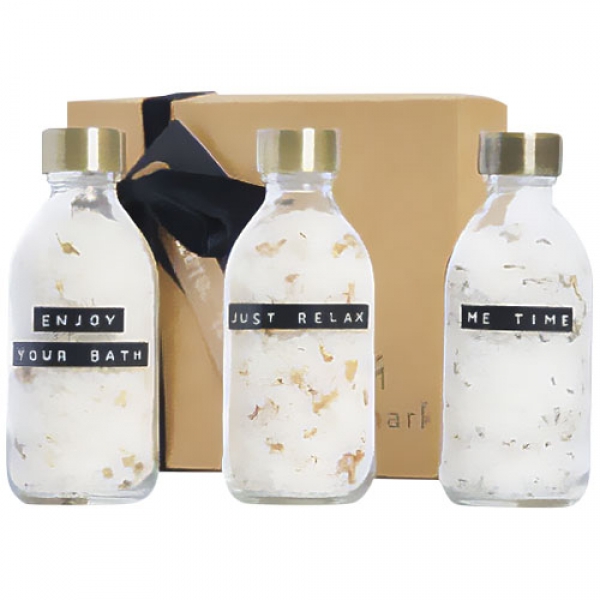 Wellmark Just Relax 3-częściowy zestaw soli do kąpieli, każda o pojemności 200 ml 