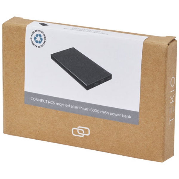 Connect powerbank o pojemności 5000 mAh z aluminium pochodzącego z recyklingu 