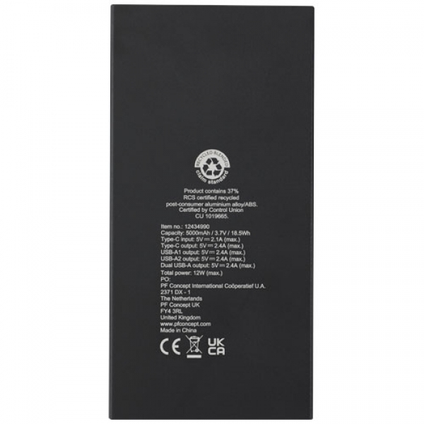 Connect powerbank o pojemności 5000 mAh z aluminium pochodzącego z recyklingu 