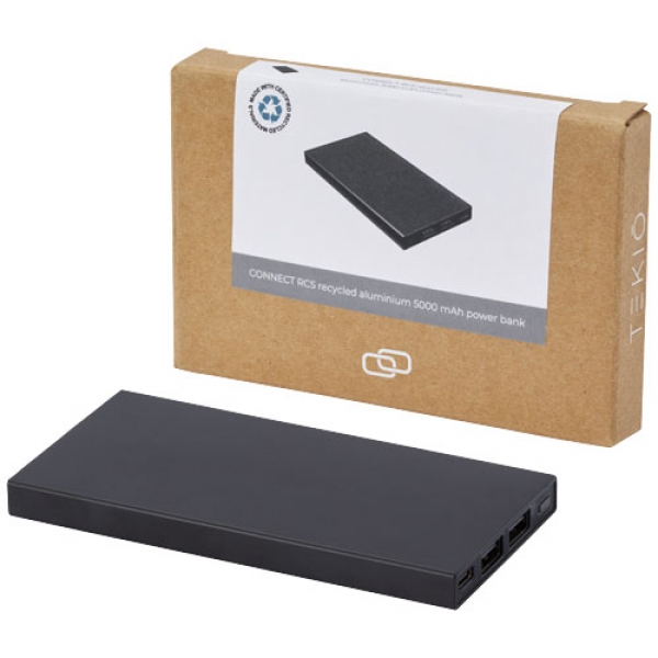 Connect powerbank o pojemności 5000 mAh z aluminium pochodzącego z recyklingu 