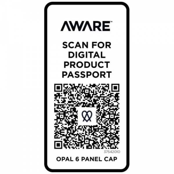 Opal 6-panelowa czapka Aware™ z daszkiem z recyklingu 240 g/m²