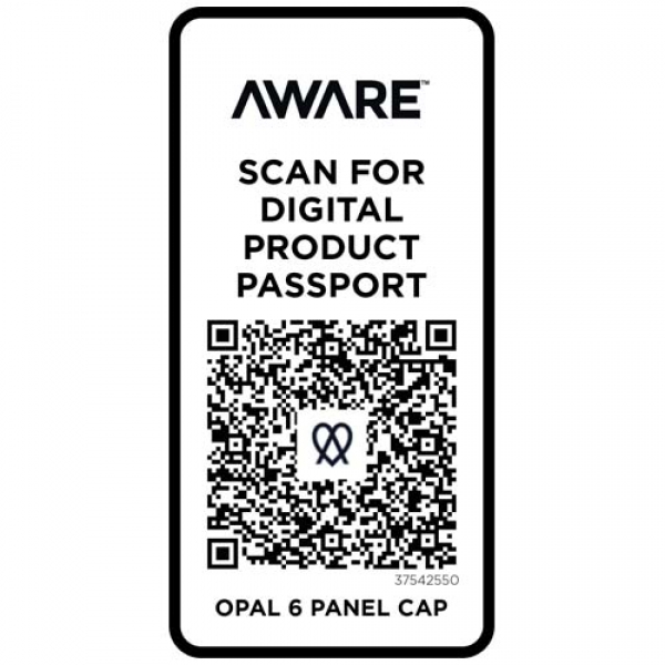 Opal 6-panelowa czapka Aware™ z daszkiem z recyklingu 240 g/m²